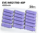 EVE INR 21700 배터리 40P 4000mah 리튬 이온 배터리 최대 12.5C 방전율 원통형 셀 21700 배터리