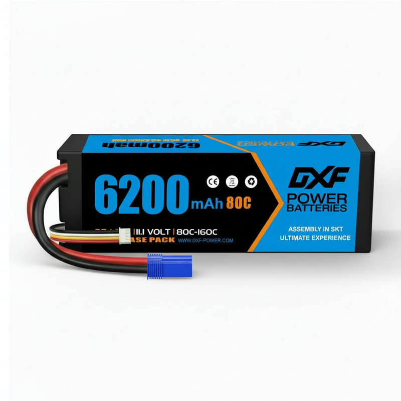DXF 3S LiPo Battery 11.1V 6200mAh 80C Hardcase with EC5- Premium Power for RC Cars & Drones