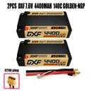 (CN)DXF 5mm 2S 4400mAh 7.6V 140C GOLDEN-NGP Batteria Lipo ad Alta Capacità Hardcase con XT90 Spina per 1:8 Scala RC Auto, Multi-Rotore RC Aeroplano, RC Elicottero, RC Barca