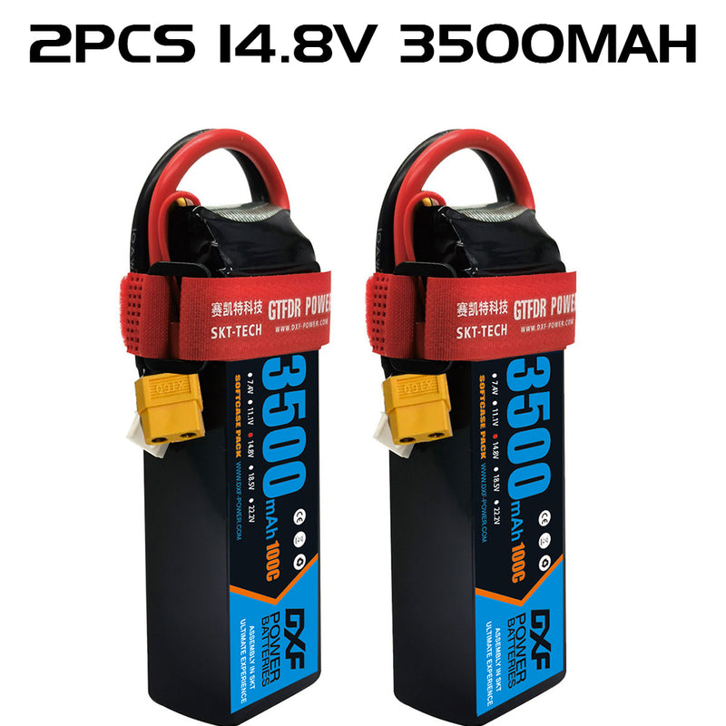 (IT)DXF Lipo Battery 4S 14.8V 3500MAH 100C  lipo SoftCase xt60 Plug for Rc 1/8 1/10 Buggy Truck Car Off-Road Drone