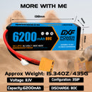 (FR)DXF Lipo Battery 3S 11.1V 6200MAH 80C  lipo Hardcase XT90 Plug for Rc 1/8 1/10 Buggy Truck Car Off-Road Drone