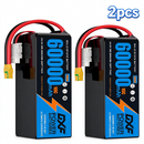 DXF SEMI-SOLID 12S 44.4V 60000mAh 10C Soft Case LiPo Battery with 8AWG Wire for Toy Cars, Boats, UAVs & Drones (1-6 Pack)