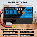 (CN)DXF 6S Lipo Battery 22.2V 5C 72000mAh Soft Case Battery  for Drone UAV FPV Car Truck Tank RC Buggy Truggy Racing Hobby