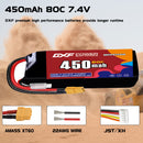 DXF 450mAh 2S 80C 7.4V Lipo Battery Pack for FPV LiPo Battery