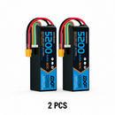 DXF 6S 22.2V 5200mAh 80C Softcase LiPo Battery with XT60 & 10AWG Wire for 1/8 RC Cars (1-6 Pack)