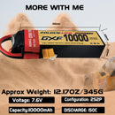 DXF Lipo Battery 2S HV 7.6V 10000mAh 150C GoldSeries Graphene Softcase with EC5 / T / TRX / XT60 / XT90 / XT150 / Q8s Plug for RC 1/8 1/10 Buggy Truck Car Off-Road Drone