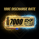 DXF Lipo Battery EC5 PLUG 4S 14.8V 7000mAh 100C/200C HardCase Lipo Battery for RC HPI HSP 1/8 1/10 Buggy RC Car Truck