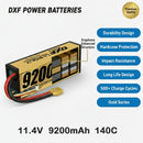 DXF LiPo Battery 4S HV 15.2V 9200mAh 140C Graphene Hardcase Gold with EC5 / T / TRX / XT60 / XT90 / XT150 / Q8s Plug for RC 1/8 1/10 Buggy Truck Car Off-Road Drone