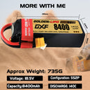 DXF LiPo Battery 5S 18.5V 8400mAh 140C Graphene Softcase with EC5 / T / TRX / XT60 / XT90 / XT150 / Q8s Plug for RC 1/8 1/10 Buggy Truck Car Off-Road Drone
