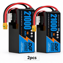 DXF SEMI-SOLID 12S 44.4V 21000mAh 10C Soft Case LiPo Battery with 8AWG Wire for UAVs & Drones (1-6 Pack)