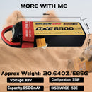 DXF Lipo Battery 3S 11.1V 8500mAh 150C Graphene Softcase with EC5 / T / TRX / XT60 / XT90 / XT150 / Q8s Plug for RC 1/8 1/10 Buggy Truck Car Off-Road Drone