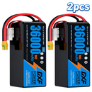 DXF SEMI-SOLID 12S 44.4V 36000mAh 10C Soft Case LiPo Battery with 8AWG Wire for Toy Cars, Boats, UAVs & Drones (1-6 Pack)