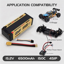 DXF Lipo Battery 4S 15.2V 6500MAH 150C GoldSeries LCG 5MM Graphene LiPo Hardcase XT90 Plug for RC 1/8 1/10 Buggy Truck Car Off-Road Drone