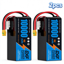 DXF 6S 22.2V 10000mAh 15C Soft Case LiPo Battery with 8AWG Wire for Toy Cars, Boats, UAVs & Drones (1-6 Pack)