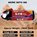 DXF 520mAh 4S 80C 15.2V Lipo Battery Pack for FPV LiPo Battery