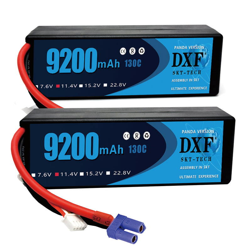(PL)DXF Lipo Battery 3S 11.4V 9200MAH 130C Blue Series Graphene lipo Hardcase with EC5 Plug for Rc 1/8 1/10 Buggy Truck Car Off-Road Drone