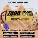 DXF LiPo Battery 3S HV 11.4V 7500mAh 150C Graphene Softcase with EC5 / T / TRX / XT60 / XT90 / XT150 / Q8s Plug for RC 1/8 1/10 Buggy Truck Car Off-Road Drone