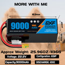 (CN)DXF 6S Lipo Battery 22.2V 100C 9000mAh Soft Case Battery  for Drone UAV FPV Car Truck Tank RC Buggy Truggy Racing Hobby