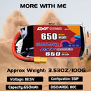 DXF 650mAh 6S 80C 22.2V Lipo Battery Pack for FPV LiPo Battery