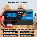 (CN)DXF 6S Lipo Battery 22.8V 100C 9400mAh Soft Case Battery  for Drone UAV FPV Car Truck Tank RC Buggy Truggy Racing Hobby