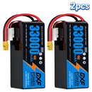 DXF SEMI-SOLID 14S 51.8V 33000mAh 10C Soft Case LiPo Battery with 8AWG Wire for Toy Cars, Boats, UAVs & Drones (1-6 Pack)