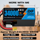 (CN)DXF 14S Lipo Battery 53.9V 15C 34000mAh Soft Case Battery  for Drone UAV FPV Car Truck Tank RC Semi solidstate Battery Racing Hobby