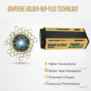 DXF LiPo Battery 2S2P HV 7.6V 7000mAh 150C Graphene NGP Plus Gold Version with 5mm Bullet / EC5 / T / TRX / XT60 / XT90 / XT150 / Q8s Plug for RC 1/10 1/8 1/5 Scale Car Racing