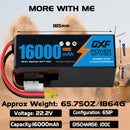 (CN)DXF 6S Lipo Battery 22.2V 100C 16000mAh Soft Case Battery  for Drone UAV FPV Car Truck Tank RC Buggy Truggy Racing Hobby
