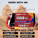 DXF 1350mAh 5S 100C 18.5V Lipo Battery Pack for FPV LiPo Battery