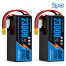 DXF SEMI-SOLID 12S 46.2V 23000mAh 15C Soft Case LiPo Battery with 8AWG Wire for Toy Cars, Boats, UAVs & Drones (1-6 Pack)