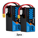 DXF SEMI-SOLID 12S 44.4V 70000mAh 5C Soft Case LiPo Battery with 8AWG Wire for UAVs & Drones (1-6 Pack)
