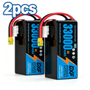 DXF SEMI-SOLID 14S 51.8V 33000mAh 5C Soft Case LiPo Battery with 8AWG Wire for Toy Cars, Boats, UAVs & Drones (1-6 Pack)