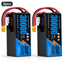 DXF SEMI-SOLID 14S 53.9V 30000mAh 15C Soft Case LiPo Battery with 8AWG Wire for Toy Cars, Boats, UAVs & Drones (1-6 Pack)