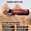 DXF 850mAh 4S 60C 15.2V Lipo Battery Pack for FPV LiPo Battery