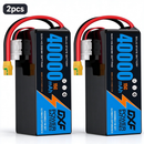 DXF SEMI-SOLID 14S 53.9V 40000mAh 15C Soft Case LiPo Battery with 8AWG Wire for Toy Cars, Boats, UAVs & Drones (1-6 Pack)