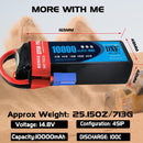 (PL)DXF 4S Lipo Battery 14.8V 10000mAh 100C 200C Deans/T XT90 EC5 for RC 1/8 1/10 Car Truck Tank Models XXMAX 8S Arrama