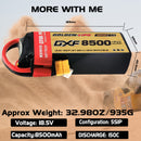 DXF LiPo Battery 6S 22.2V 8500mAh 150C Graphene Softcase with EC5 / T / TRX / XT60 / XT90 / XT150 / Q8s Plug for RC 1/8 1/10 Buggy Truck Car Off-Road Drone