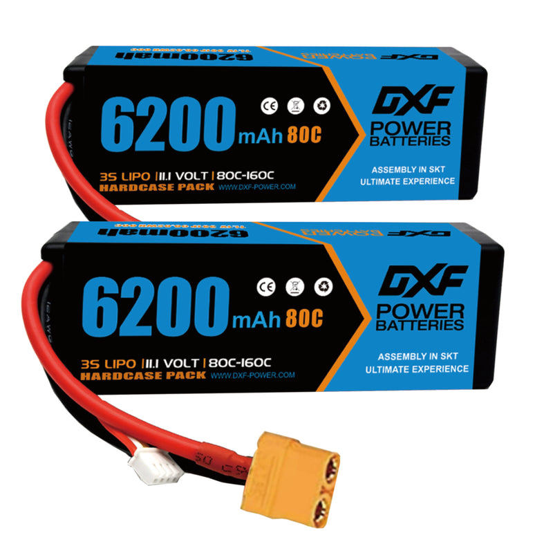 (PL)DXF Lipo Battery 3S 11.1V 6200MAH 80C  lipo Hardcase XT90 Plug for Rc 1/8 1/10 Buggy Truck Car Off-Road Drone