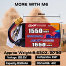 DXF 1050mAh 6S 150C 22.2V Lipo Battery Pack for FPV LiPo Battery
