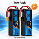 DXF 6S 22.8V 10000mAh 100C Soft Case LiHV Battery with 8AWG Wire for Toy Cars, Boats, UAVs & Drones (1-6 Pack)