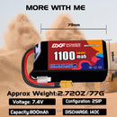 DXF 1100mAh 2S 140C 7.4V Lipo Battery Pack for FPV LiPo Battery