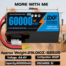 DXF SEMI-SOLID 12S 44.4V 60000mAh 5C Soft Case LiPo Battery with 8AWG Wire for Toy Cars, Boats, UAVs & Drones (1-6 Pack)