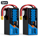 DXF SEMI-SOLID 14S 53.9V 80000mAh 15C Soft Case LiPo Battery with 8AWG Wire for Toy Cars, Boats, UAVs & Drones (1-6 Pack)