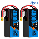 DXF SEMI-SOLID 6S 22.2V 40000mAh 5C Soft Case LiPo Battery with 8AWG Wire for Toy Cars, Boats, UAVs & Drones (1-6 Pack)