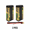 DXF 2S Shorty 7.6V 4400mAh 140C Graphene Hardcase LiPo Battery with 5mm Bullet to Deans Plug for 1/10 RC Buggies, Touring Cars & Trucks (1-6 Pack Available)