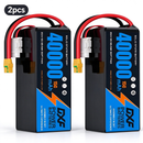 DXF 6S 23.1V 40000mAh 15C Soft Case LiPo Battery with 8AWG Wire for Toy Cars, Boats, UAVs & Drones (1-6 Pack)