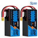 DXF SEMI-SOLID 12S 44.4V 10000mAh 15C Soft Case LiPo Battery with 8AWG Wire for Toy Cars, Boats, UAVs & Drones (1-6 Pack)