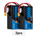 DXF SEMI-SOLID 12S 44.4V 66000mAh 5C Soft Case LiPo Battery with 8AWG Wire for Toy Cars, Boats, UAVs & Drones (1-6 Pack)