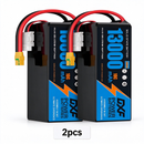 DXF SEMI-SOLID 12S 44.4V 13000mAh 10C Soft Case LiPo Battery with 8AWG Wire for UAVs & Drones (1-6 Pack)