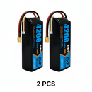 DXF 4S 14.8V 4200mAh 100C Graphene Soft Case LiPo Battery with XT60 Plug for Drones, Airplanes, Boats & RC Cars (2, 4, 6 Pack Available)